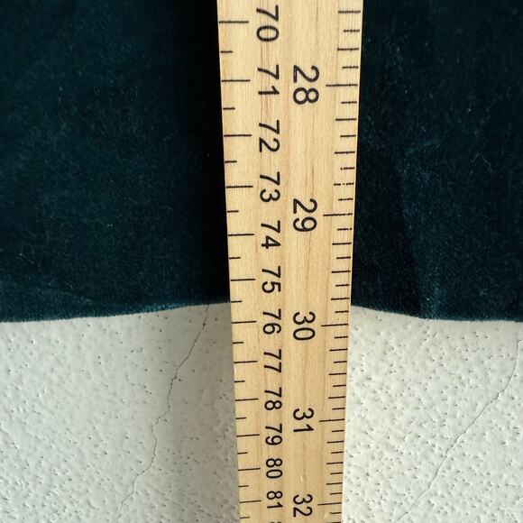 Vtg 90s Midi Skirt Teal Velvel A Line High Waist Casual Corner Womens XS Holiday - Picture 9 of 9